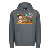Rock Easter Howdy Peeps Bunny Premium Hoodie - CowhideDigitalArt