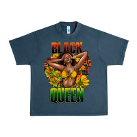 Midnight Navy Black queen afro Urban Heavy Tee - HowdyJamesFarm