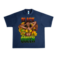 Navy Black queen afro Urban Heavy Tee - HowdyJamesFarm