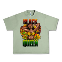 Oil Green Black queen afro Urban Heavy Tee - HowdyJamesFarm