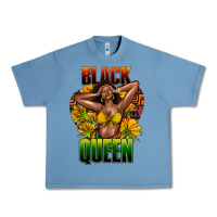 Pebble Blue Black queen afro Urban Heavy Tee - HowdyJamesFarm