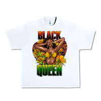 White Black queen afro Urban Heavy Tee - HowdyJamesFarm
