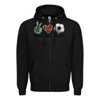 Black peace love soccer Zipper Hoodie - Artiststas