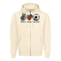 Sandshell peace love soccer Zipper Hoodie - Artiststas