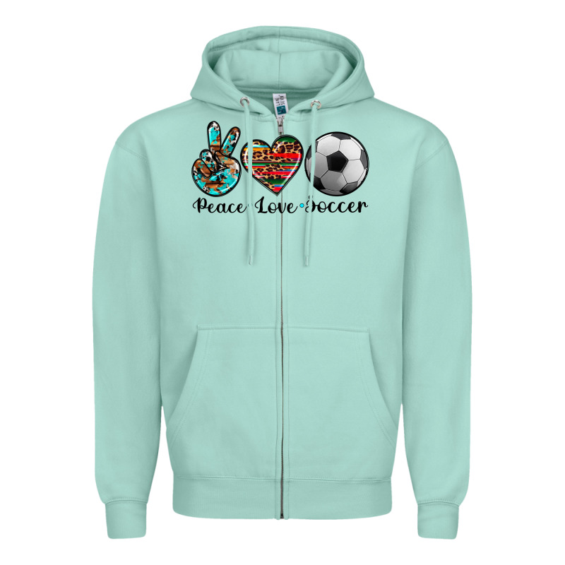 Peace Love Soccer Zipper Hoodie by Artiststas | Teevron
