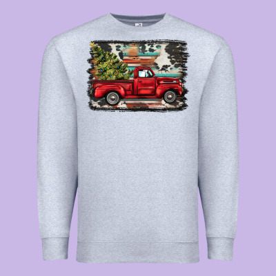 Christmas Truck Premium Sweatshirt Designed By Barkaloodesign