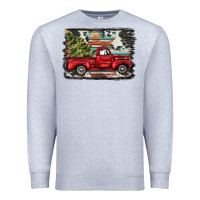 Heather Grey christmas truck Premium Sweatshirt - BarkalooDesign