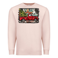Pale Pink christmas truck Premium Sweatshirt - BarkalooDesign