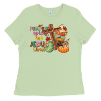 Matcha Pumpkin spice and Jesus christ Ladies Tee - NancyCooperArtShop