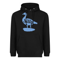 Black Silly Goose Funny Silly Goose Heavyweight Hoodie - longCreatives