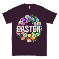 Plum Easter with eggs and daisy Easter Day Classic Tee - HowdyJamesFarm
