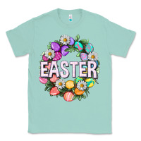 Seafoam Easter with eggs and daisy Easter Day Classic Tee - HowdyJamesFarm