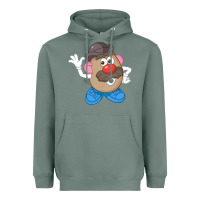 Sage Womens Mr. Potato Head Simple Portrait Heavyweight Hoodie - longCreatives