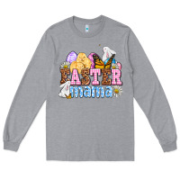 Heather Grey Easter mama Long Sleeve Tee - OliviaCreatesArt
