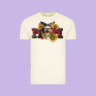 American Mom Skull Vintage Tee Designed By Cowgirlartshop