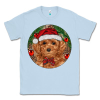 Dusty Blue Christmas Toy Poodle Classic Tee - RanaPortraitStore