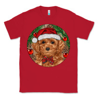Red Christmas Toy Poodle Classic Tee - RanaPortraitStore