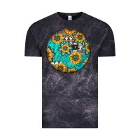 Cloud Black Round western pattern Vintage Tee - Jasminsmagicworld