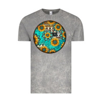 Cloud Rock Round western pattern Vintage Tee - Jasminsmagicworld