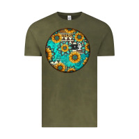 Vintage Olive Round western pattern Vintage Tee - Jasminsmagicworld