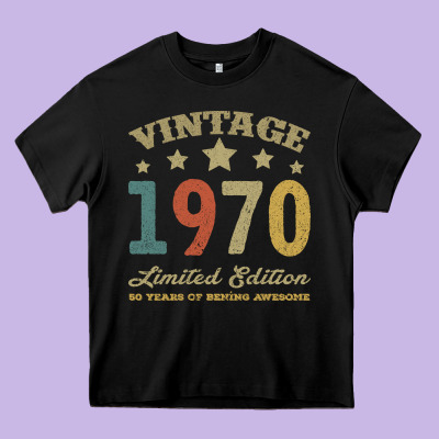 Vintage 1970 Limited Edition 50 Years Of Being Awesome Heavy Core Tee Designed By Bettercallsaul