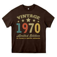 Chocolate Brown Vintage 1970 Limited Edition 50 Years Of Being Awesome Heavy Core Tee - Bettercallsaul