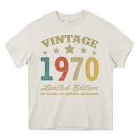 Cream Vintage 1970 Limited Edition 50 Years Of Being Awesome Heavy Core Tee - Bettercallsaul
