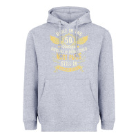 Heather Grey Mens Vintage 1950s Built In The 50s Fifties Funny 70th Birthday Heavyweight Hoodie - longCreatives