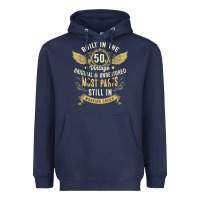 Navy Mens Vintage 1950s Built In The 50s Fifties Funny 70th Birthday Heavyweight Hoodie - longCreatives