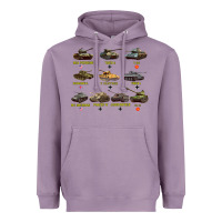 Lavender Top Ten Best WW2 Tanks M4 Sherman Panzer IV Tiger II T34 Heavyweight Hoodie - longCreatives