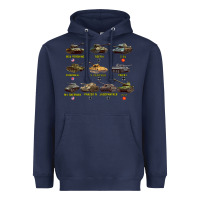 Navy Top Ten Best WW2 Tanks M4 Sherman Panzer IV Tiger II T34 Heavyweight Hoodie - longCreatives