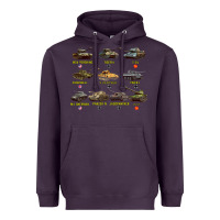 Plum Top Ten Best WW2 Tanks M4 Sherman Panzer IV Tiger II T34 Heavyweight Hoodie - longCreatives