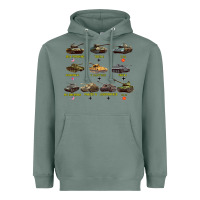 Sage Top Ten Best WW2 Tanks M4 Sherman Panzer IV Tiger II T34 Heavyweight Hoodie - longCreatives