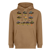 Toasted Coconut Top Ten Best WW2 Tanks M4 Sherman Panzer IV Tiger II T34 Heavyweight Hoodie - longCreatives
