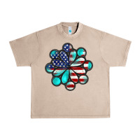 French Oak American flag turquoise gemstone 4th of july Urban Heavy Tee - CowGirlArtShop