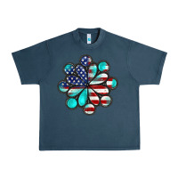 Midnight Navy American flag turquoise gemstone 4th of july Urban Heavy Tee - CowGirlArtShop