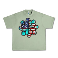 Oil Green American flag turquoise gemstone 4th of july Urban Heavy Tee - CowGirlArtShop