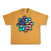 American Flag Turquoise Gemstone 4th Of July Urban Heavy Tee | Teevron