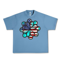 Pebble Blue American flag turquoise gemstone 4th of july Urban Heavy Tee - CowGirlArtShop