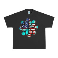 Pigment Black American flag turquoise gemstone 4th of july Urban Heavy Tee - CowGirlArtShop