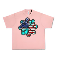 Salmon American flag turquoise gemstone 4th of july Urban Heavy Tee - CowGirlArtShop