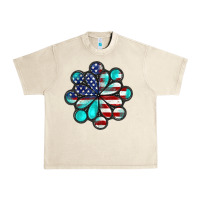 Sandshell American flag turquoise gemstone 4th of july Urban Heavy Tee - CowGirlArtShop