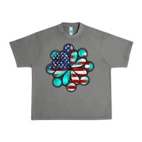 Tornado American flag turquoise gemstone 4th of july Urban Heavy Tee - CowGirlArtShop