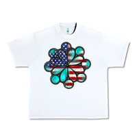 White American flag turquoise gemstone 4th of july Urban Heavy Tee - CowGirlArtShop