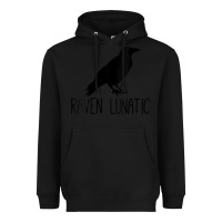 Black Womens Raven Lunatic, Funny Bird Lover Gift Men Women Kids Heavyweight Hoodie - longCreatives