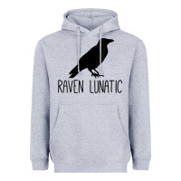 Heather Grey Womens Raven Lunatic, Funny Bird Lover Gift Men Women Kids Heavyweight Hoodie - longCreatives