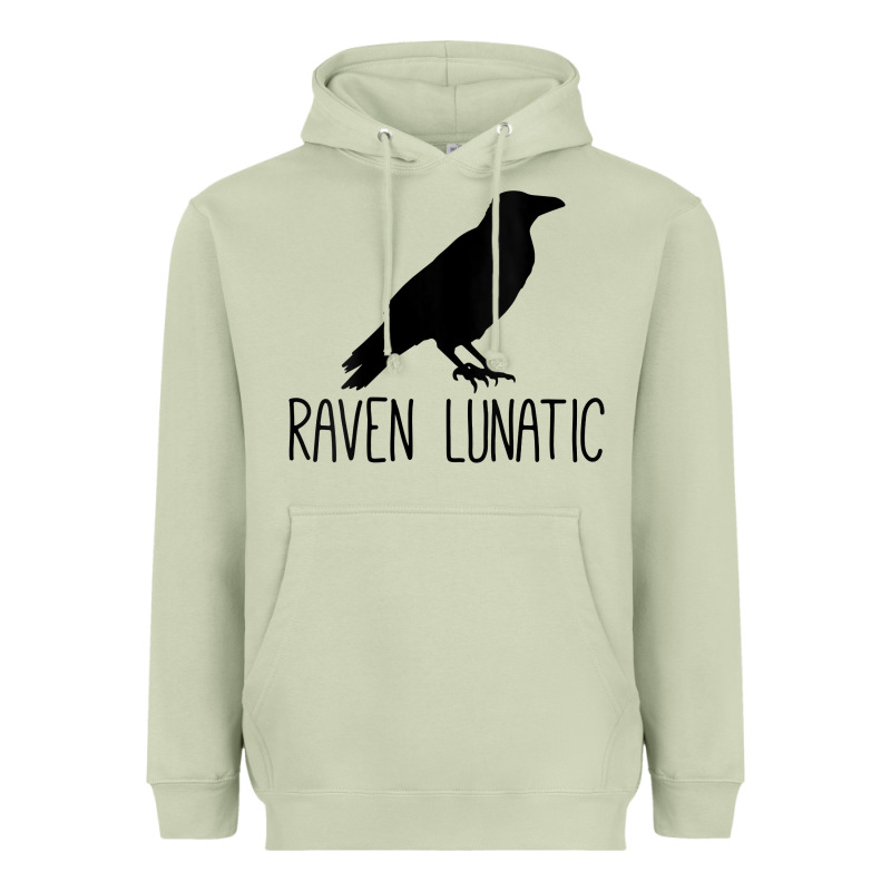 Womens Raven Lunatic, Funny Bird Lover Gift Men Women Kids Heavyweight Hoodie by longCreatives | Teevron