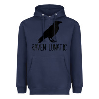 Navy Womens Raven Lunatic, Funny Bird Lover Gift Men Women Kids Heavyweight Hoodie - longCreatives