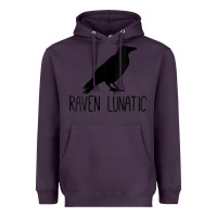 Plum Womens Raven Lunatic, Funny Bird Lover Gift Men Women Kids Heavyweight Hoodie - longCreatives
