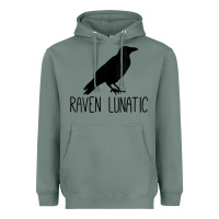 Sage Womens Raven Lunatic, Funny Bird Lover Gift Men Women Kids Heavyweight Hoodie - longCreatives